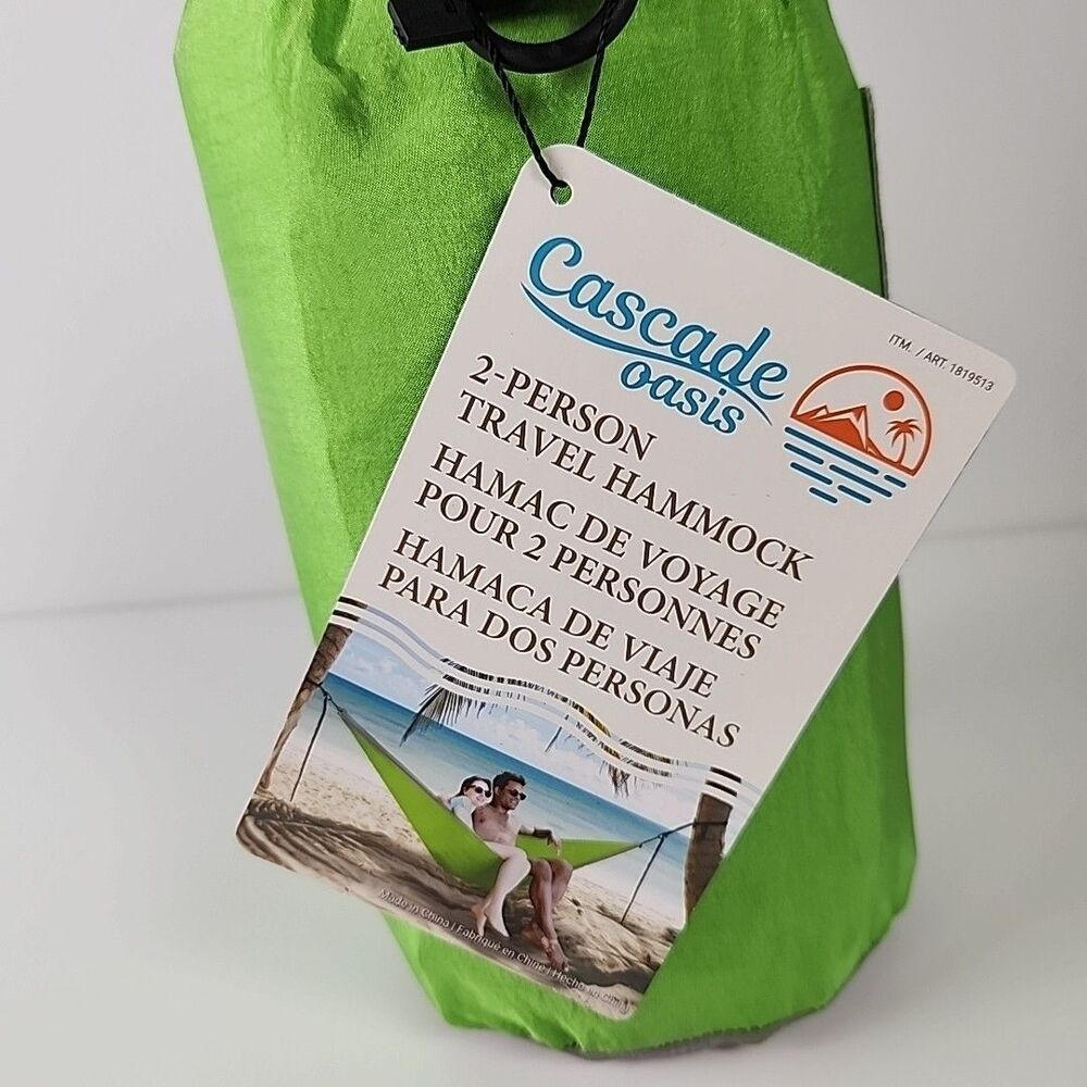 Cascade Oasis 2 Person Lightweight Nylon Travel Hammock With Straps Storage Bag - Picture 2 of 12